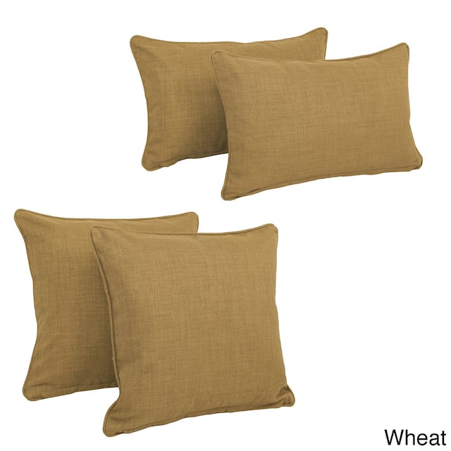 Blazing Needles Delaney Indoor/Outdoor Throw Pillow Set (Set of 4) - Wheat