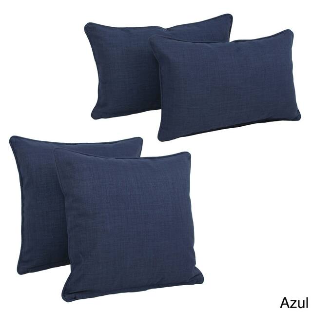 Blazing Needles Delaney Indoor/Outdoor Throw Pillow Set (Set of 4) - Azul