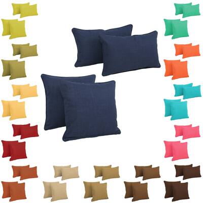 Blazing Needles Delaney Indoor/Outdoor Throw Pillow Set (Set of 4)
