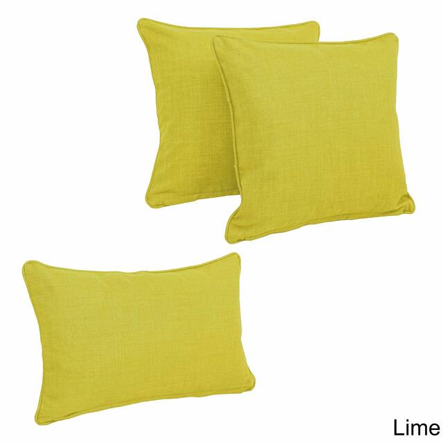 Blazing Needles Delaney Indoor/Outdoor Throw Pillow Set (Set of 4) - Lime