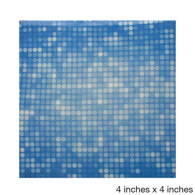 Multiple Blue Dots Pattern Ceramic Wall Tiles (pack Of 20) (samples Available)