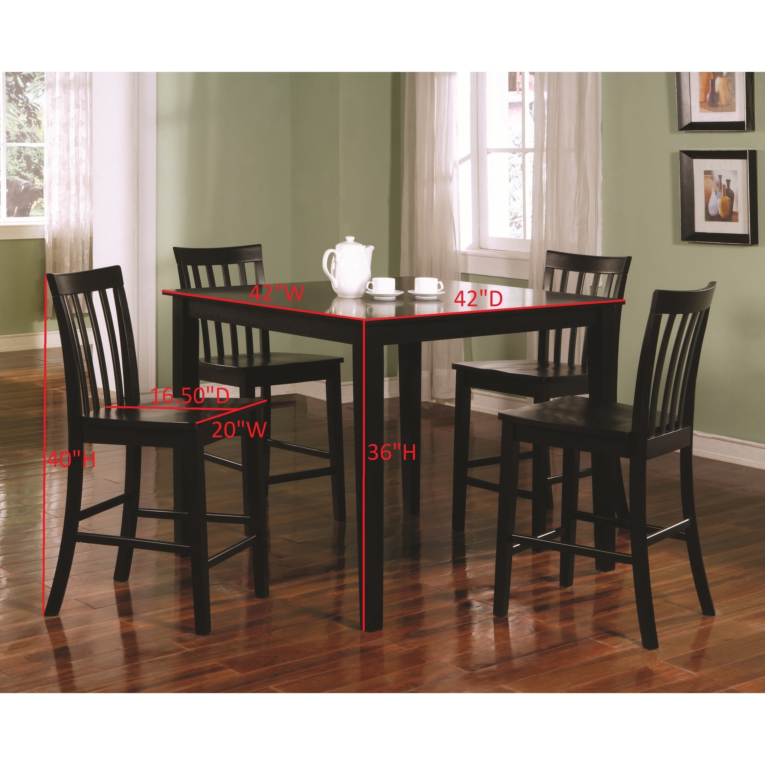 Coaster Company Ashland Black Counter Height 5 Piece Dining Set Coaster Company Ashland Black Counter Height 5 Piece Dining Set