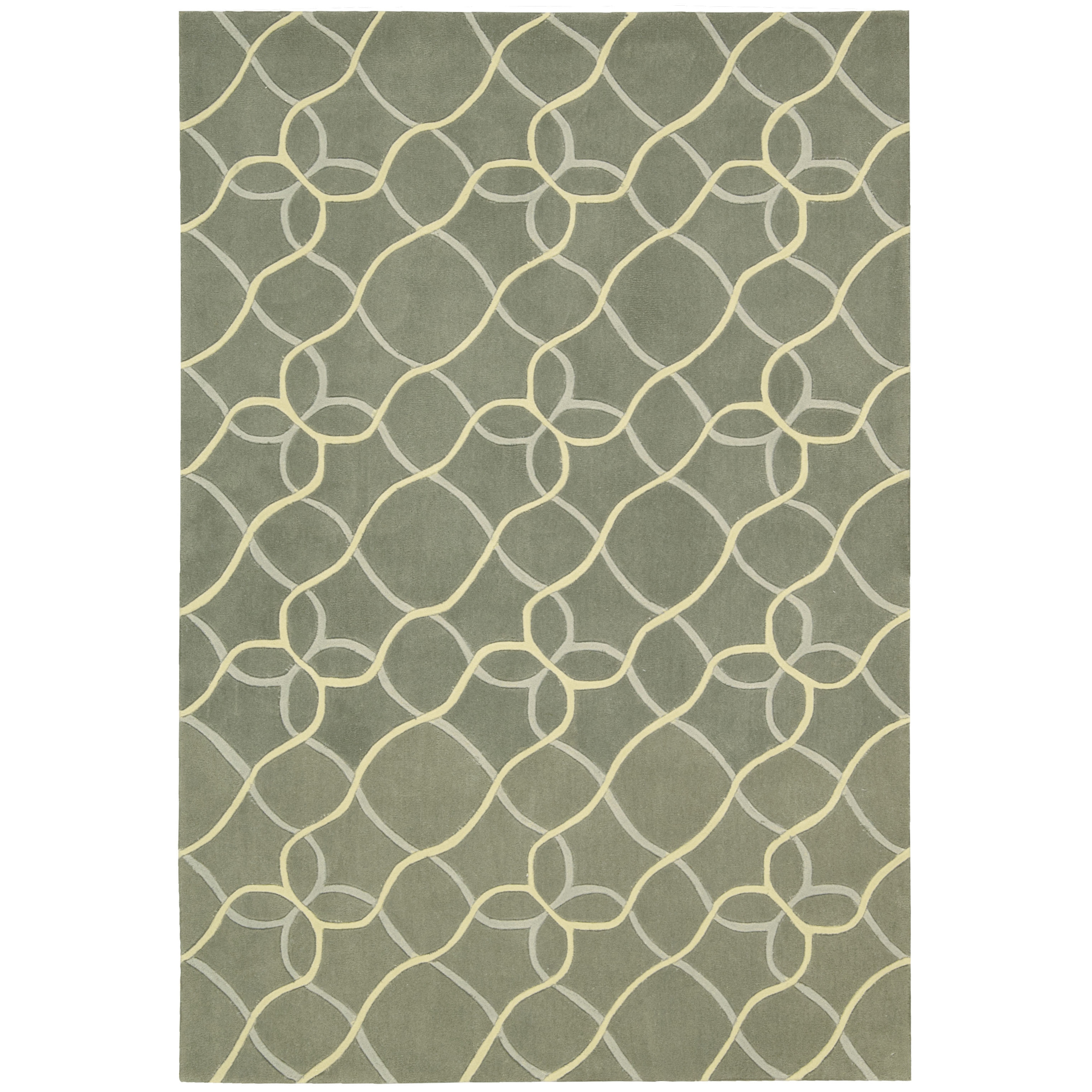 Hand tufted Nourison Contours Light Green Rug (73 X 93)