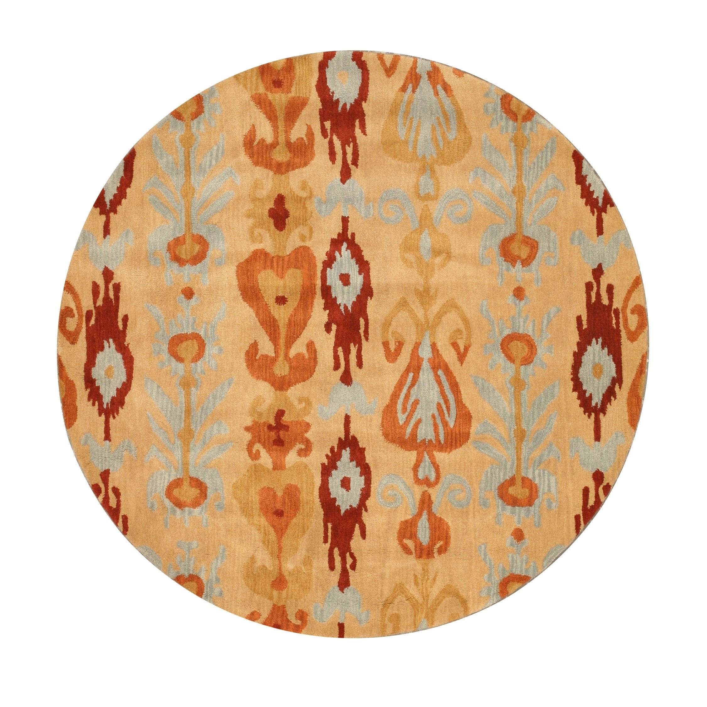 Eorc Hand Tufted Wool Ikat Rug (4 Round)