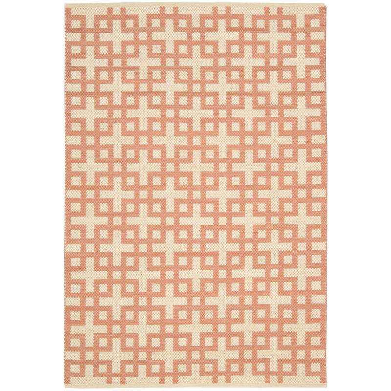 Nourison Maze MAZ01 Area Rug - 2'3" x 3'9" - Orange - Stripe/Geometric - Indoor/Handmade - Flatweave - Casual/Modern & Contemporary - 2' x 3' - Wool/Cotton - N/A