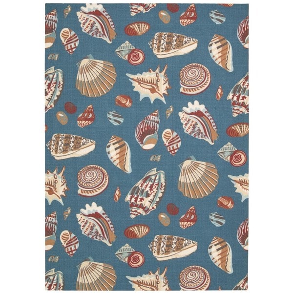 Waverly Sun N' Shade Low Tide Azure Indoor/ Outdoor Rug by Nourison - 7'9 x 10'10