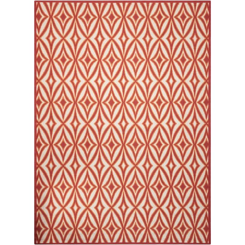 Waverly Sun N' Shade Geometric Indoor/Outdoor Area Rug - 7'9" x 10'10" - Campari