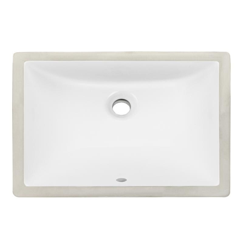 Geyser White Vitreous Porcelain Undermount Bathroom Sink (18 X 13 Inches)
