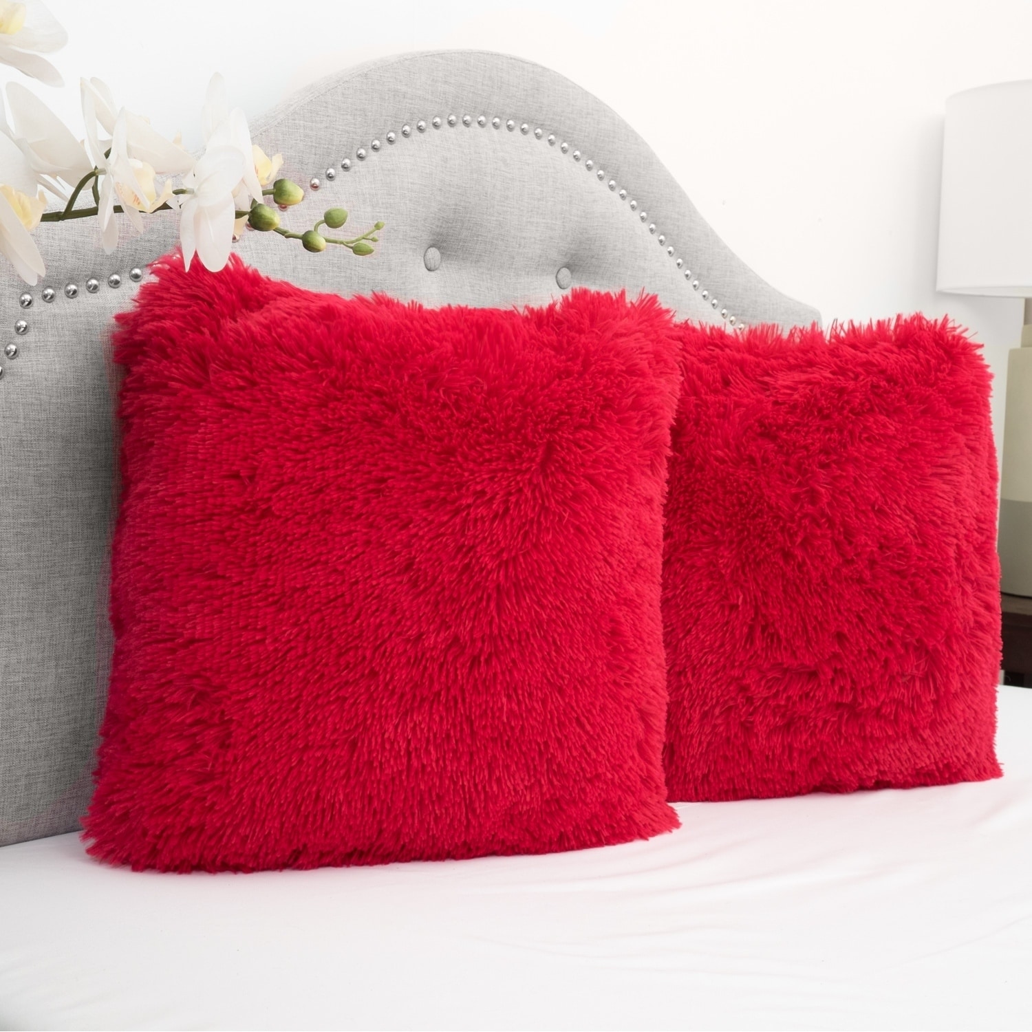 Faux Fur 18 Inch Decorative Throw Pillows Set Of 2 Faux Fur 18 Inch Decorative Throw Pillows Set Of 2