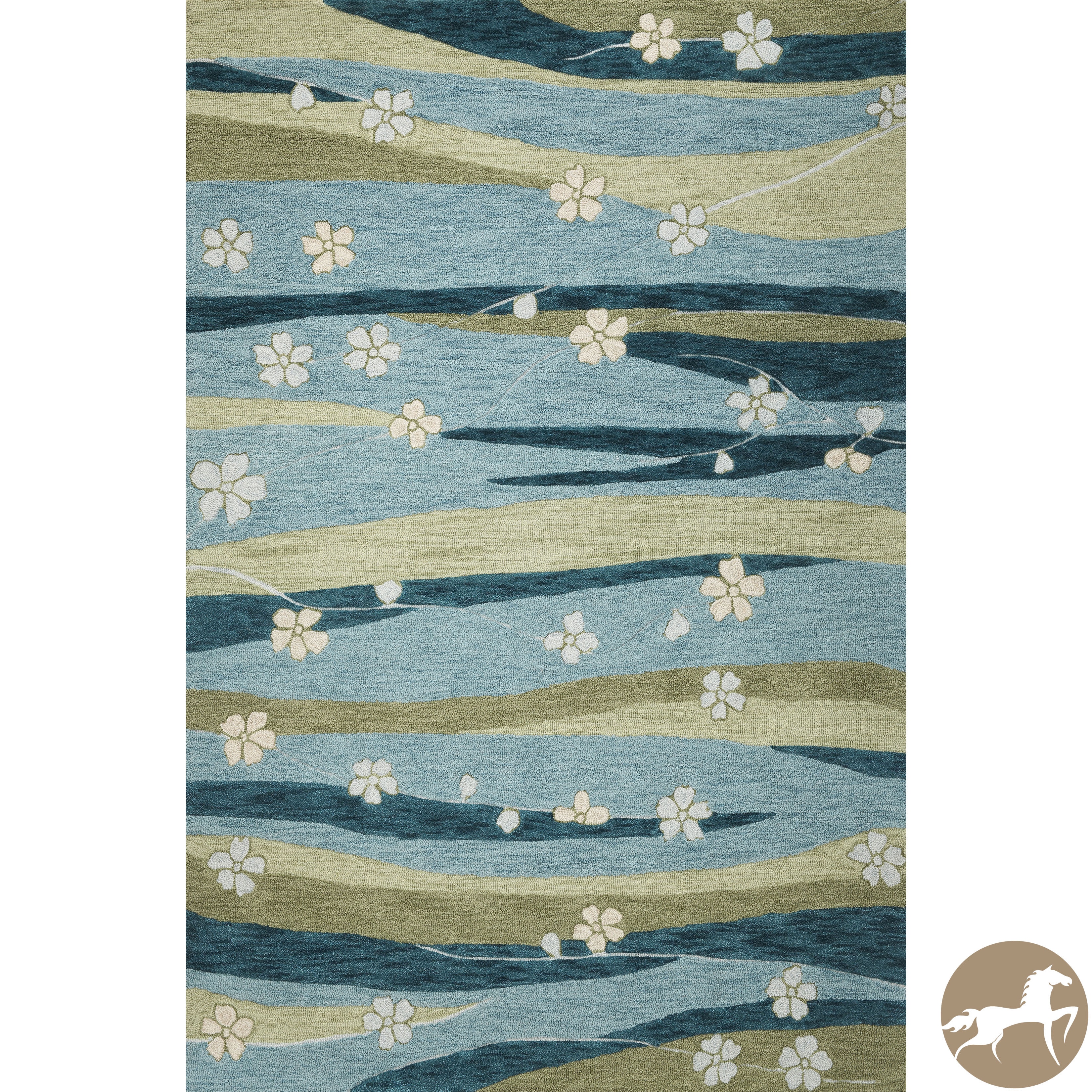 Christopher Knight Home Blue/ Green Springtime Area Rug (79 X 99)