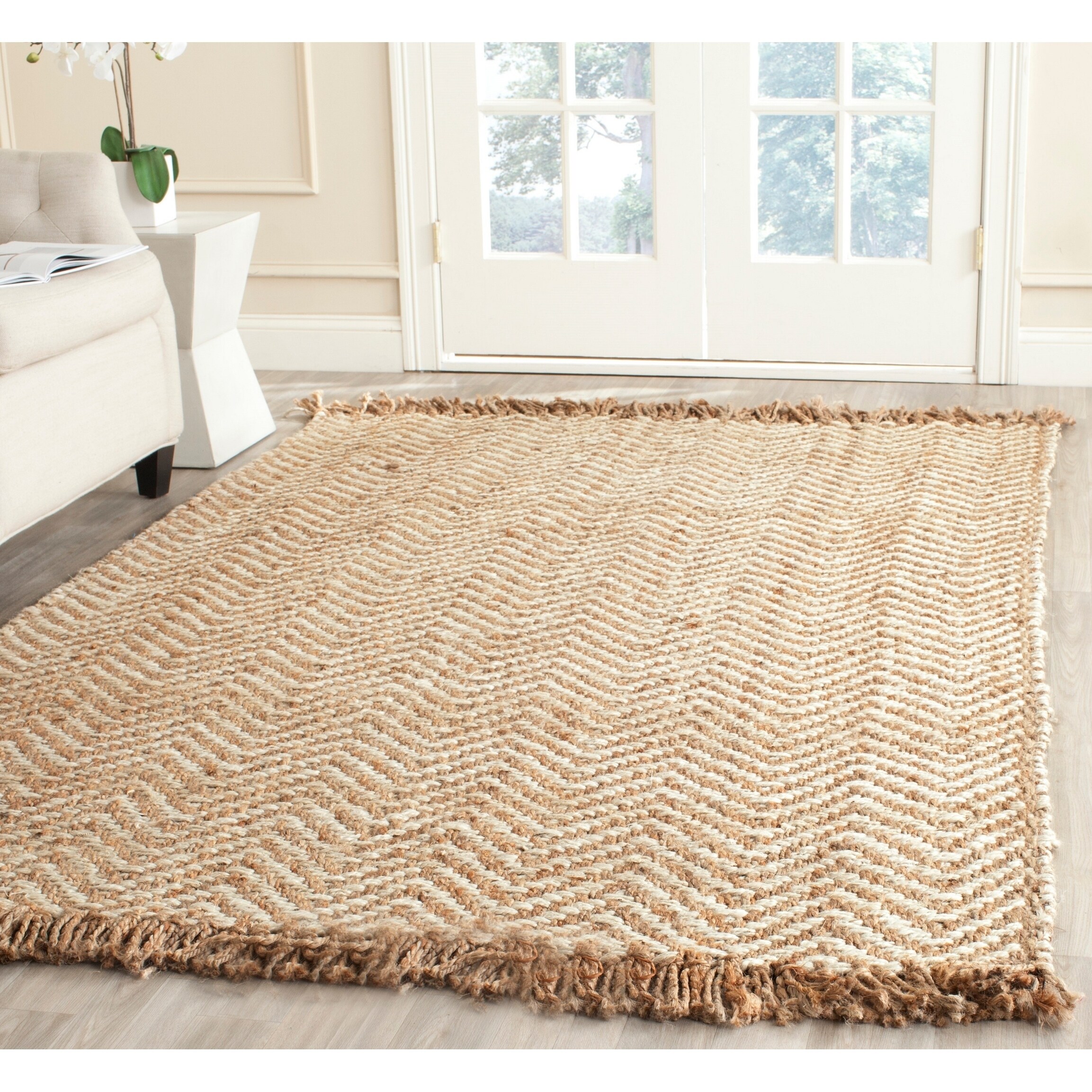 Shop Safavieh Natural Fiber HandWoven Chevron OffWhite/ Natural Brown