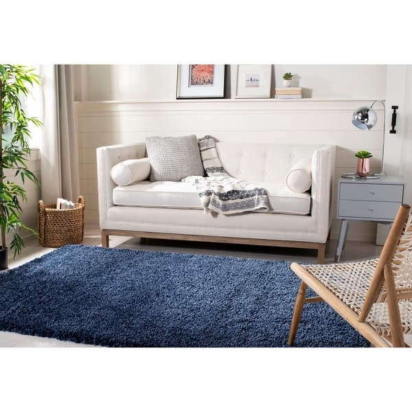 Shop Safavieh California Cozy Plush Navy Shag Rug - 5'3" x ...