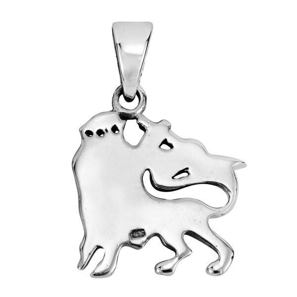Beautiful Sterling silver 925 sterling Sterling Silver Antiqued Lion Charm