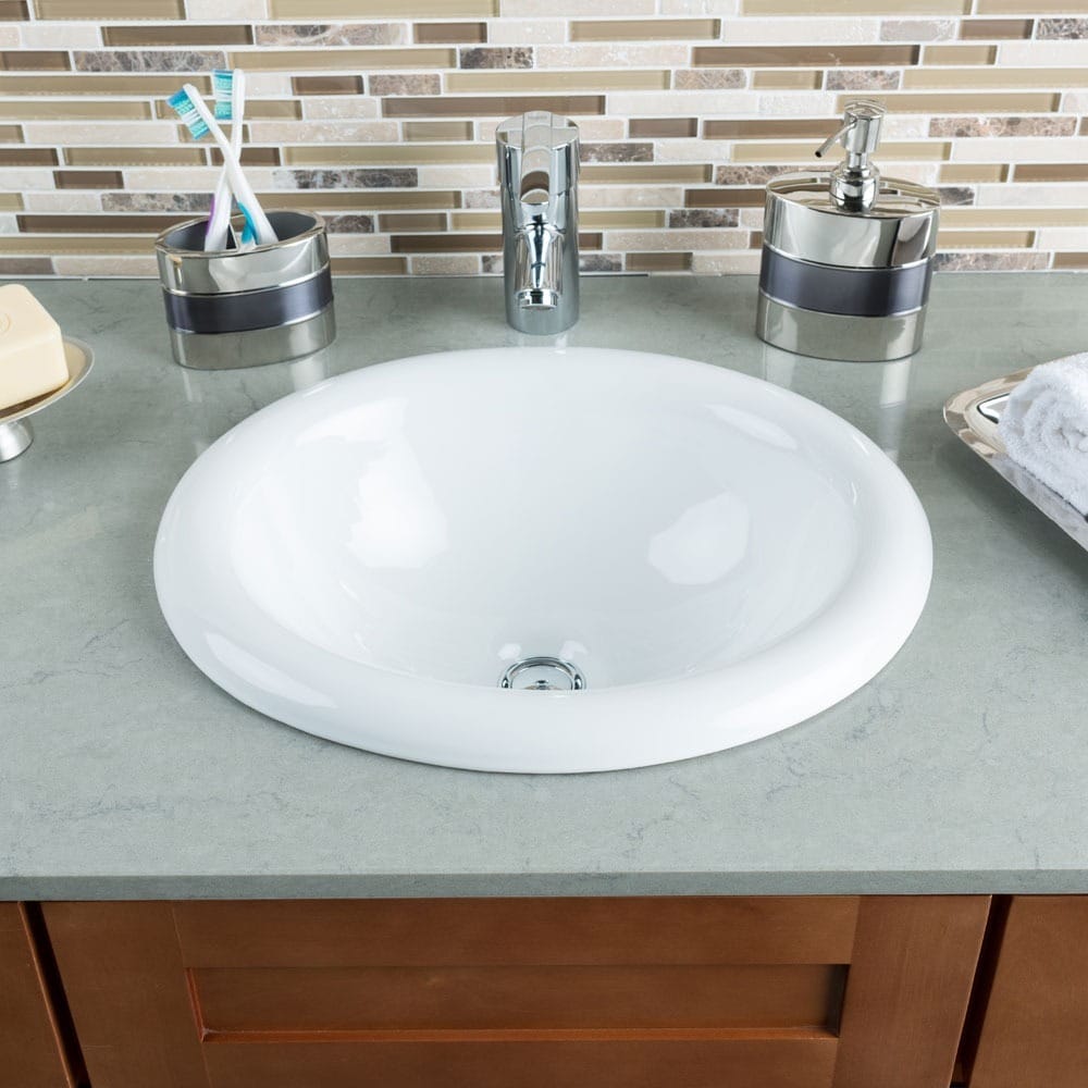 Hahn Ceramic Medium Oval Bowl White Bathroom Sink (WhiteSink type BathroomSink style TopmountSink material Porcelain/ceramicExterior dimensions 17.75 inches wide x 15.75 inches long x 5.5 inches deepInterior dimensions 14 inches wide x 11.75 inches l