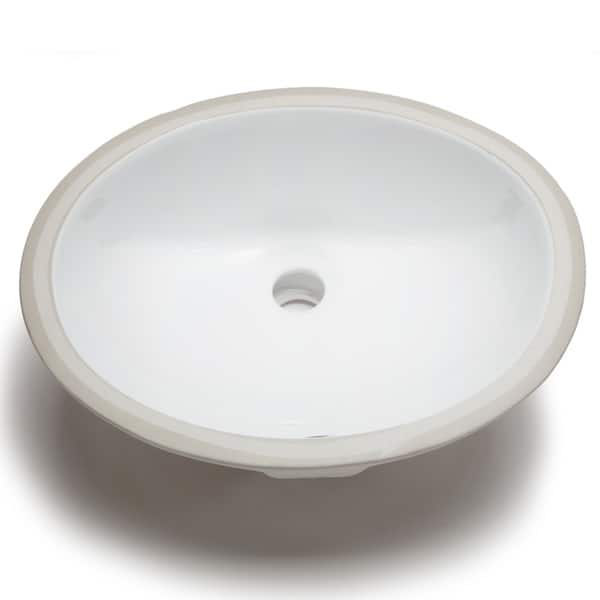 Hahn Ceramic Small Oval Bowl Undermount White Bathroom Sink Hahn Ceramic Small Oval Bowl