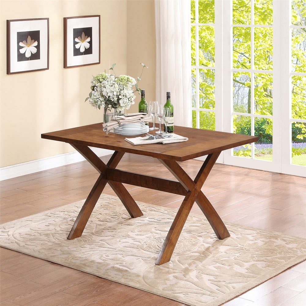 Dorel Living Trestle Wood Dining Table