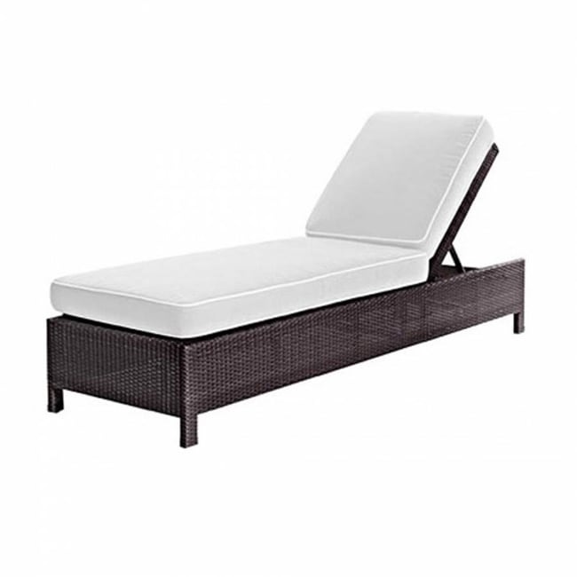 Dark Java Single Chaise With Sunbrella Ottoman Cushions