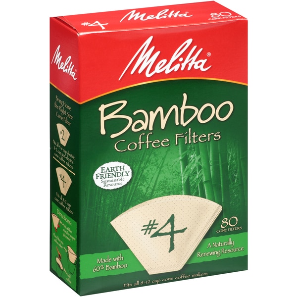 Melitta 63118 #4 Bamboo Paper Cone Coffee Filters (160 Count)
