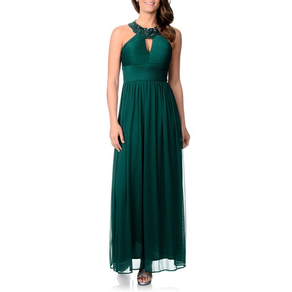 keyhole halter gown