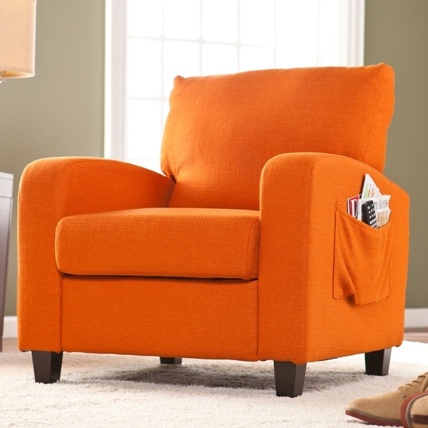 Upton Home 'Ashton' Orange Upholstered Arm Chair - Free ...