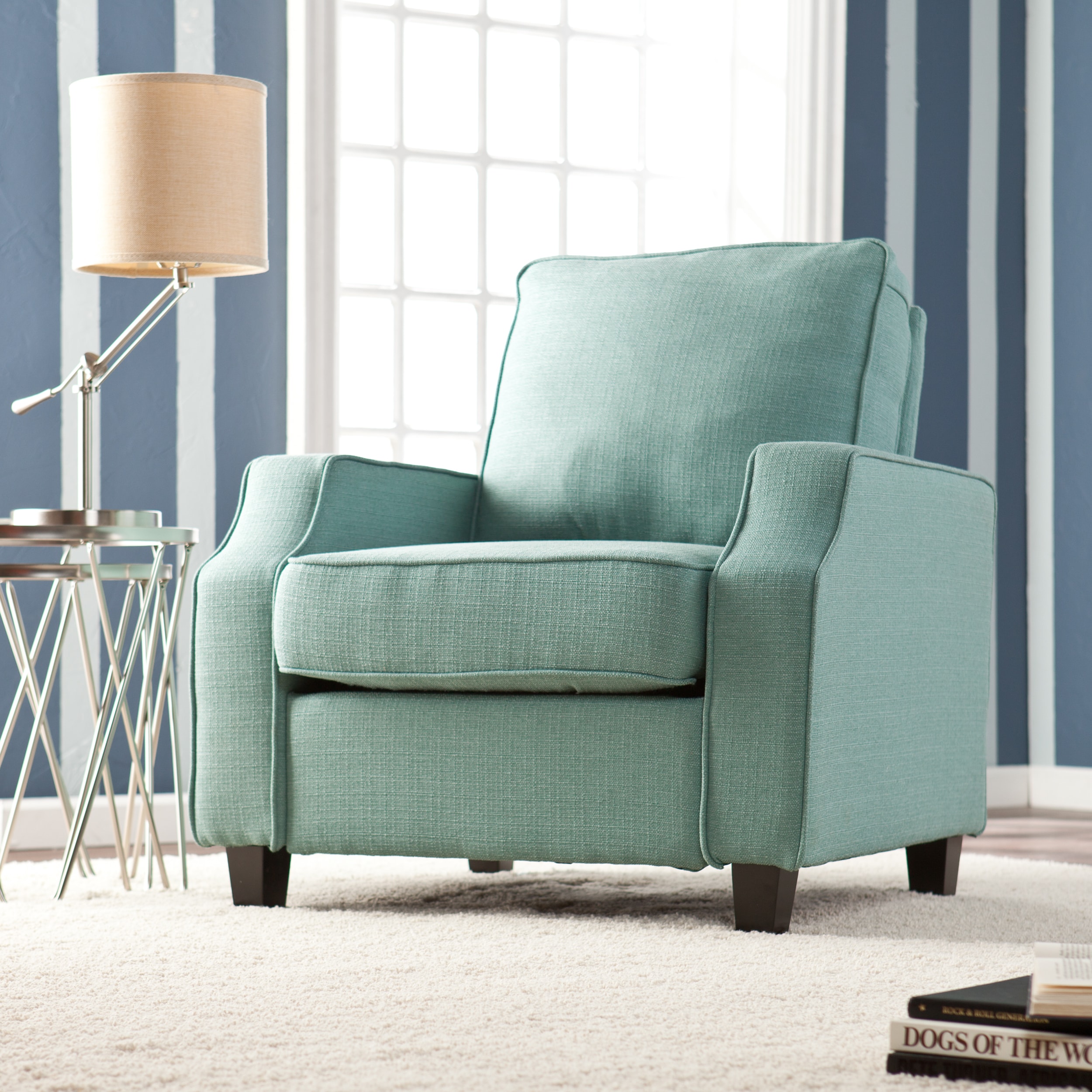 Upton Home Corey Turquoise Upholstered Arm Chair