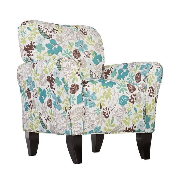 teal patterned chair