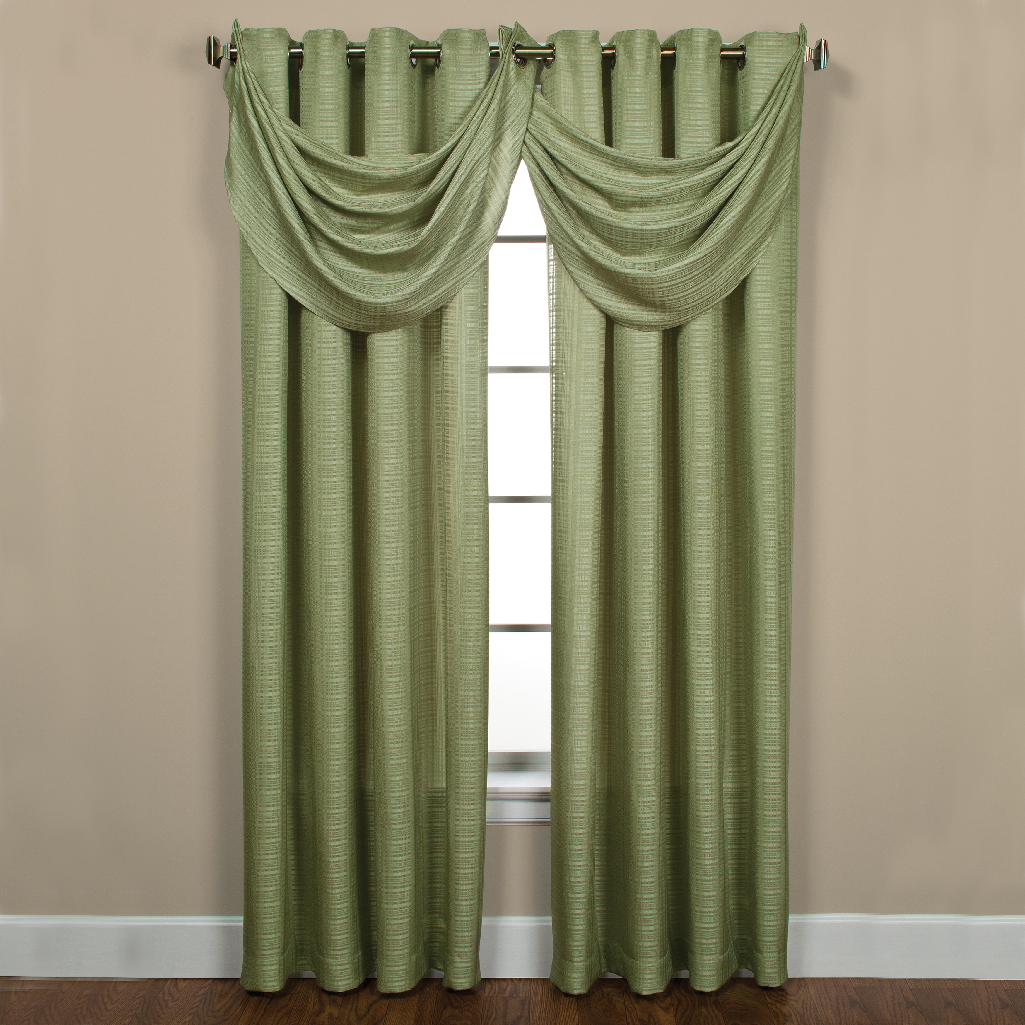 Sutton Grommet Celery Waterfall Valance