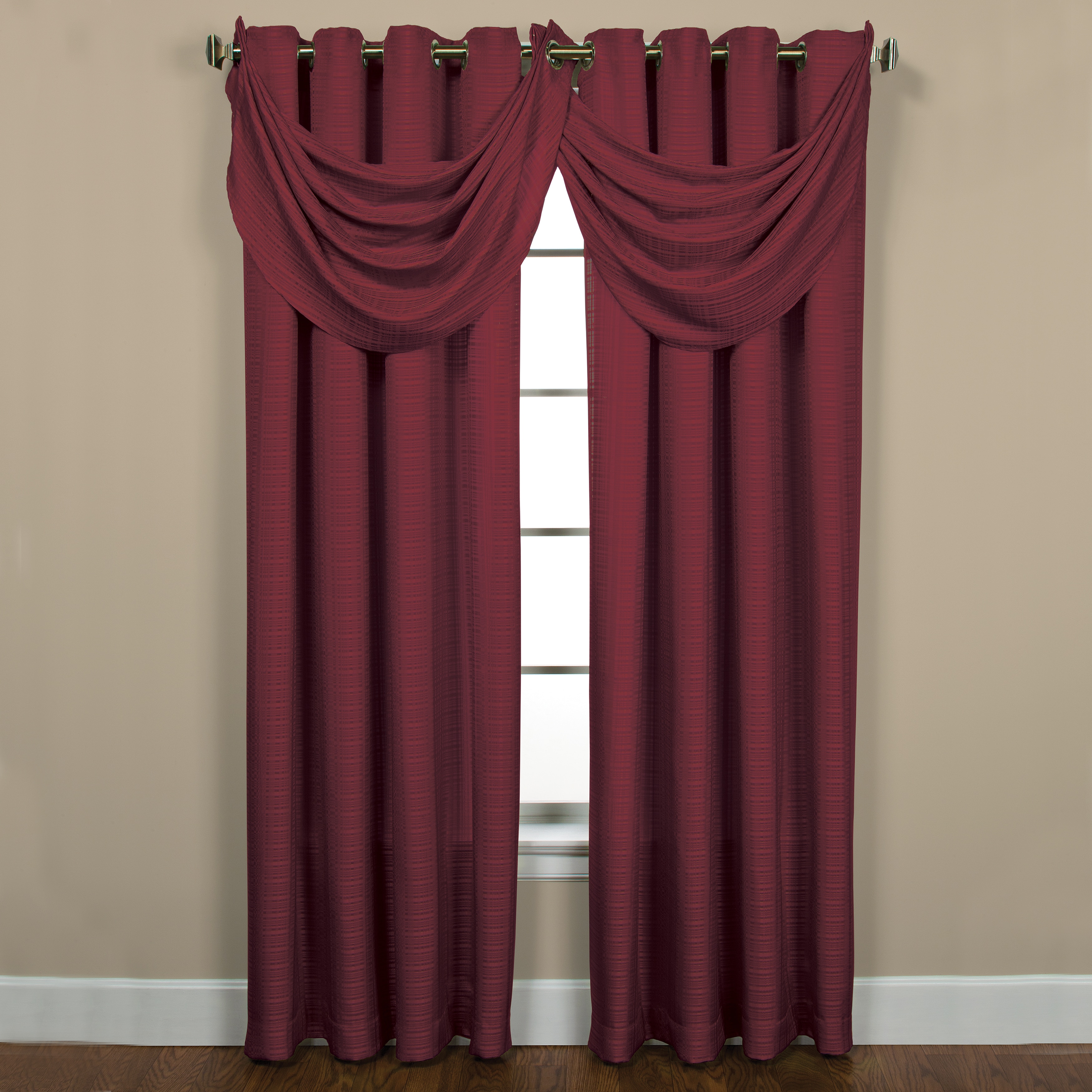 Sutton Grommet Bourdeaux Waterfall Valance