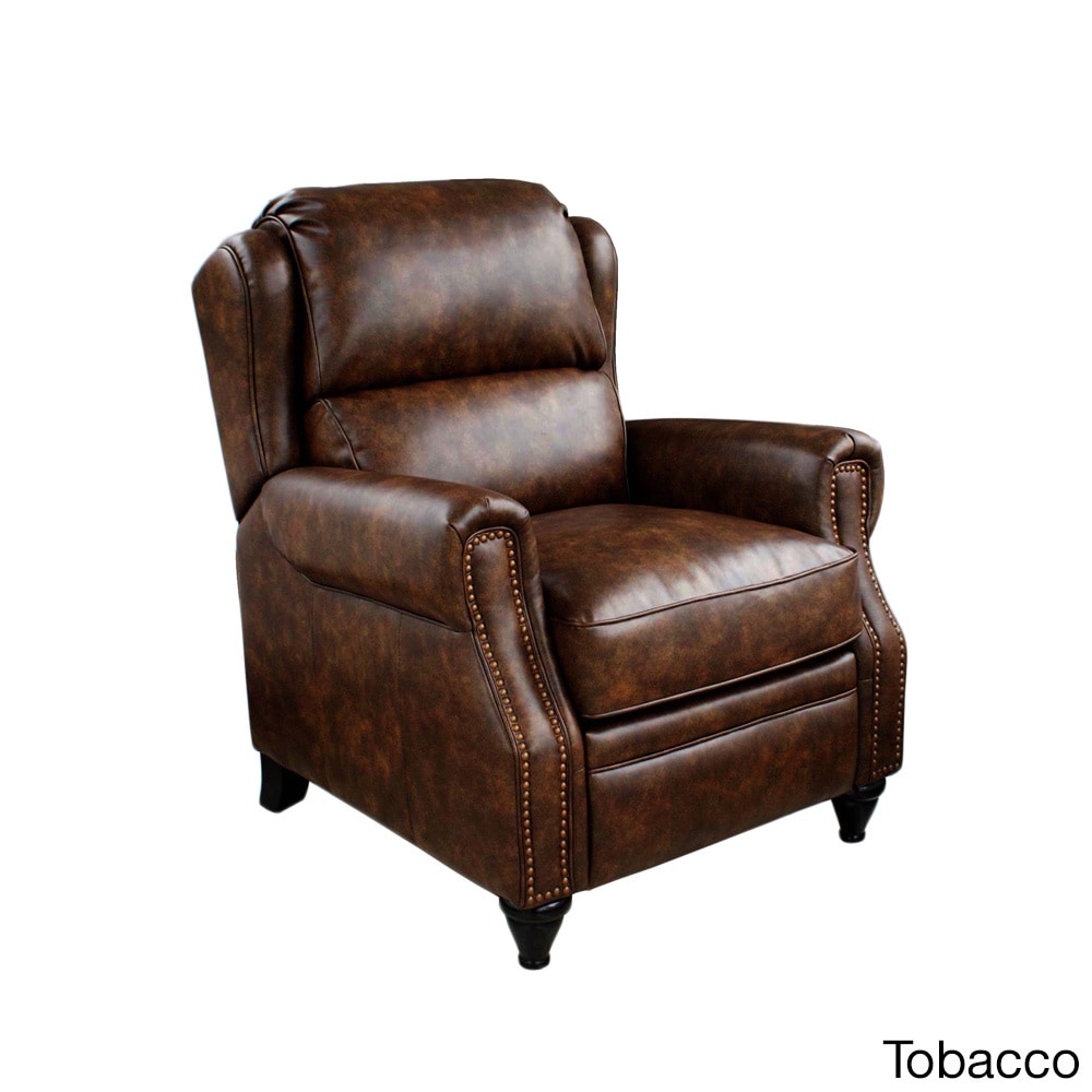 Aspen Bonded Leather Nail Head Accent Recliner