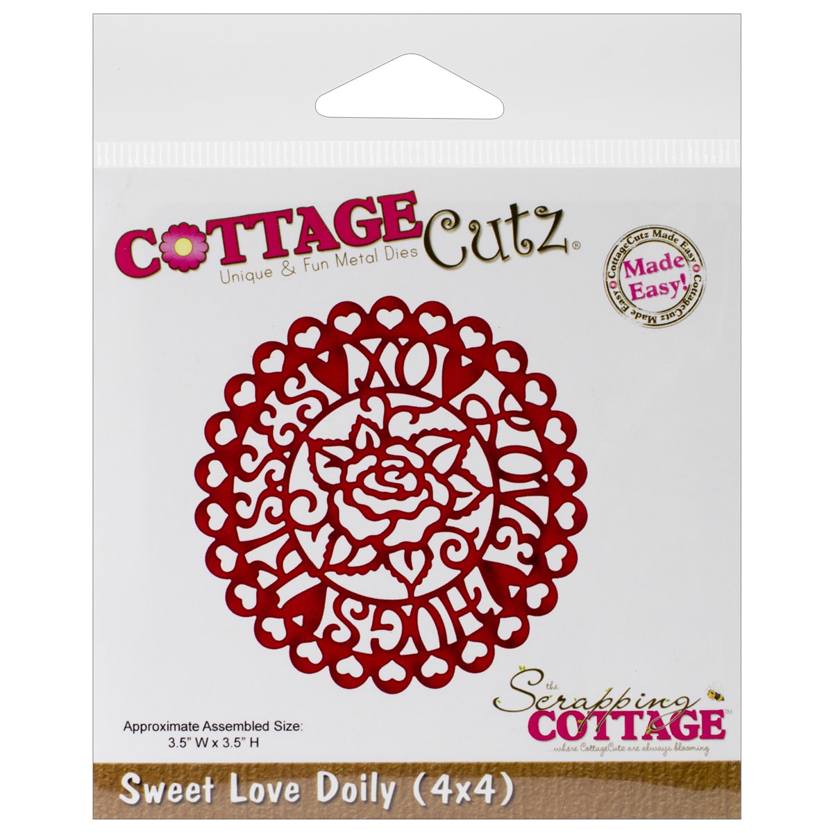 Cottagecutz Die 4x4 sweet Love Doily