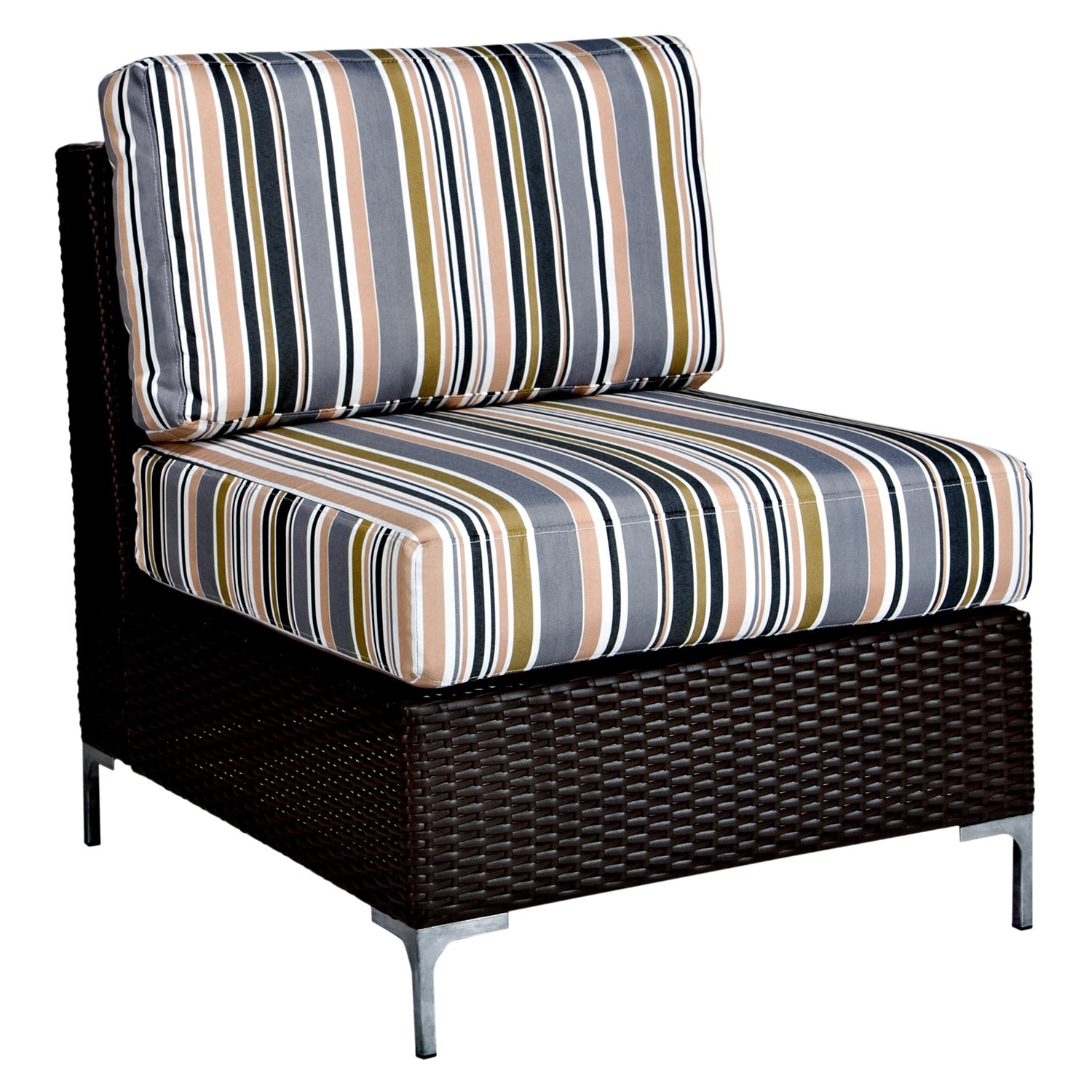 Angelohome Napa Springs Newport Stripe Armless Chair Indoor/outdoor Resin Wicker