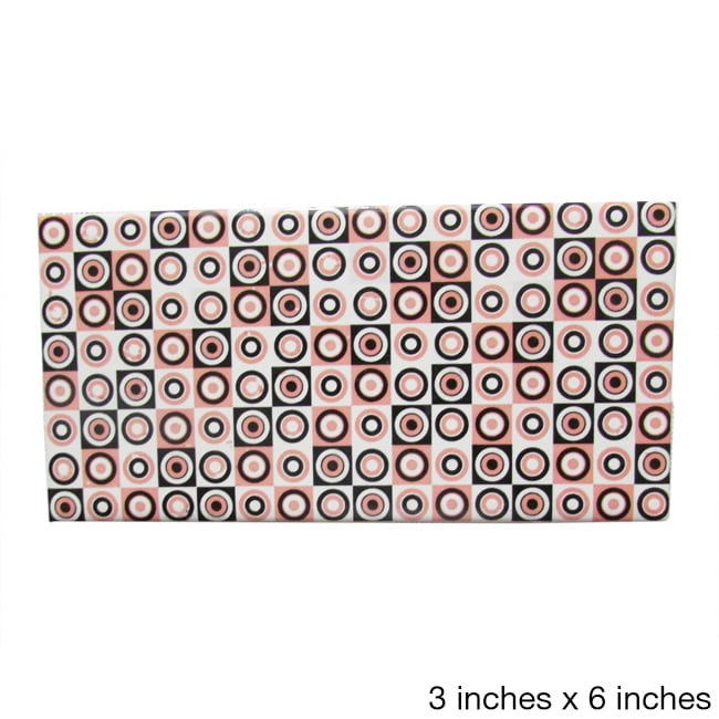 Ceramic Wall Tile Checkered Circle Pattern (pack Of 20)