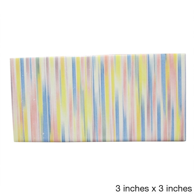 Ceramic Wall Tile Multicolored Stripes Pattern (pack Of 20)