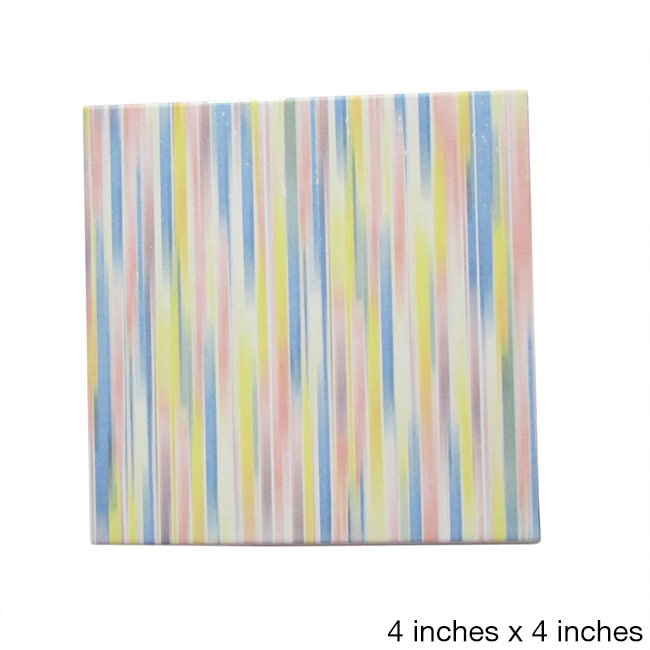 Ceramic Wall Tile Multicolored Stripes Pattern (pack Of 20)