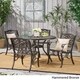 Hallandale Sarasota Traditional Outdoor 4 Seater Cast Aluminum Dining Set by Christopher Knight Home - Thumbnail 1