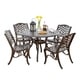 Hallandale Sarasota Traditional Outdoor 4 Seater Cast Aluminum Dining Set by Christopher Knight Home - Thumbnail 8