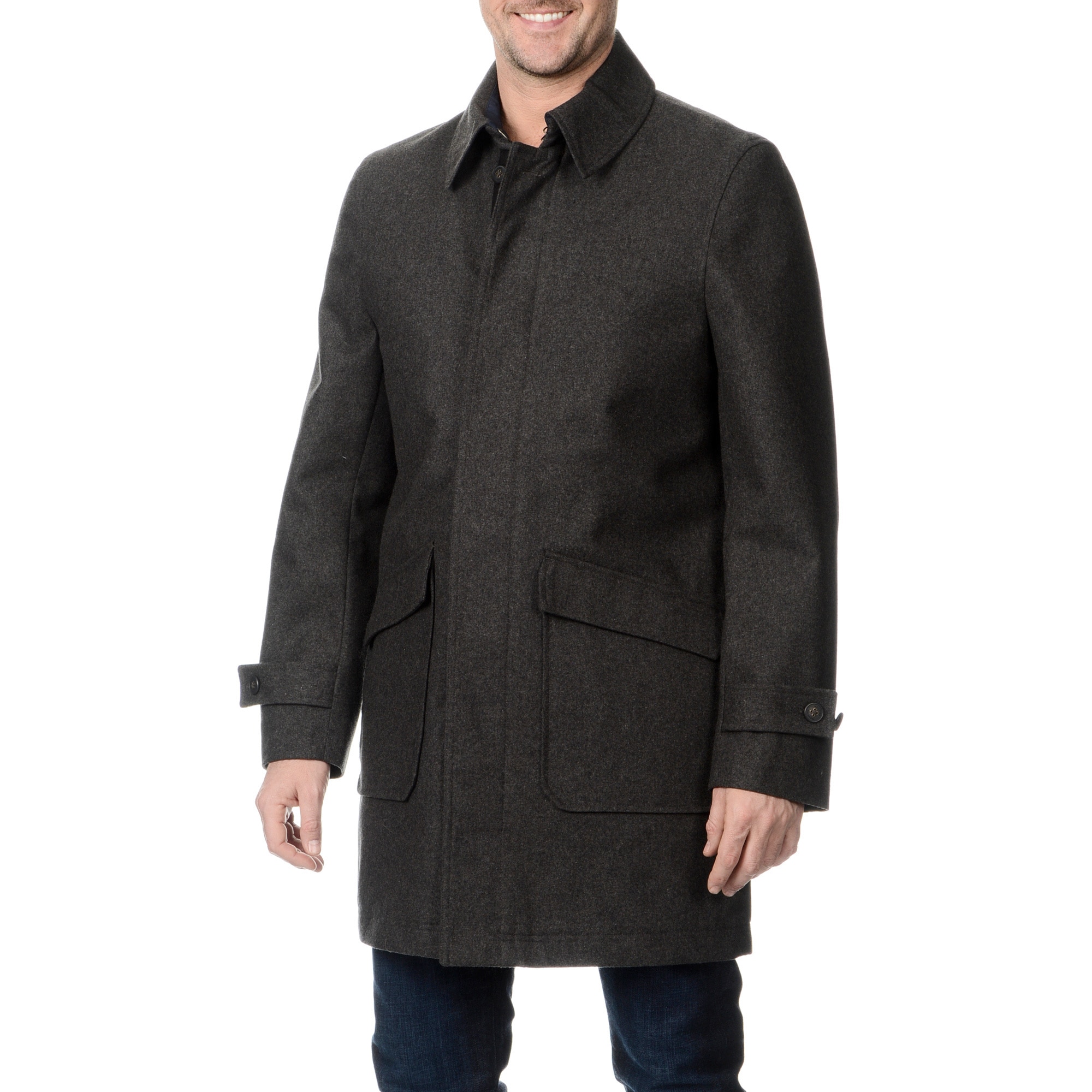 Nautica Mens Charcoal Stadium Coat