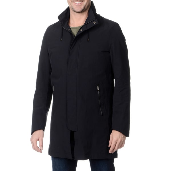 Shop Nautica Men's Navy Hooded Raincoat with Removable Lining - Free ...