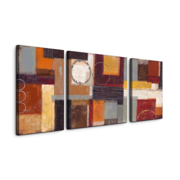 Studio 212 'Intensity' 30x60-inch Triptych Textured Canvas Art Print ...