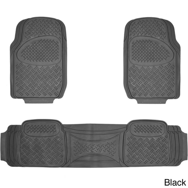 Oxgord Diamond Rugged 3 piece All Weather Rubber Floor Mat Set