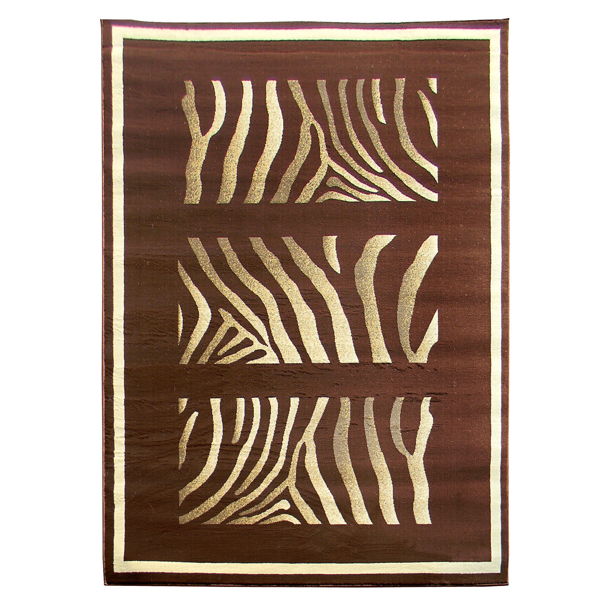 Tiffany 163 Animal Chocolate Brown Area Rug (5x7)