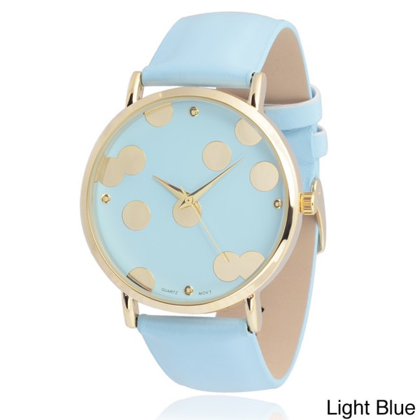 Geneva Platinum Women's Faux Leather Round Face Watch Geneva Platinum Women's Geneva Watches