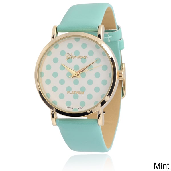 Geneva Platinum Women's Polka dot Dial Watch Geneva Platinum Women's Geneva Watches