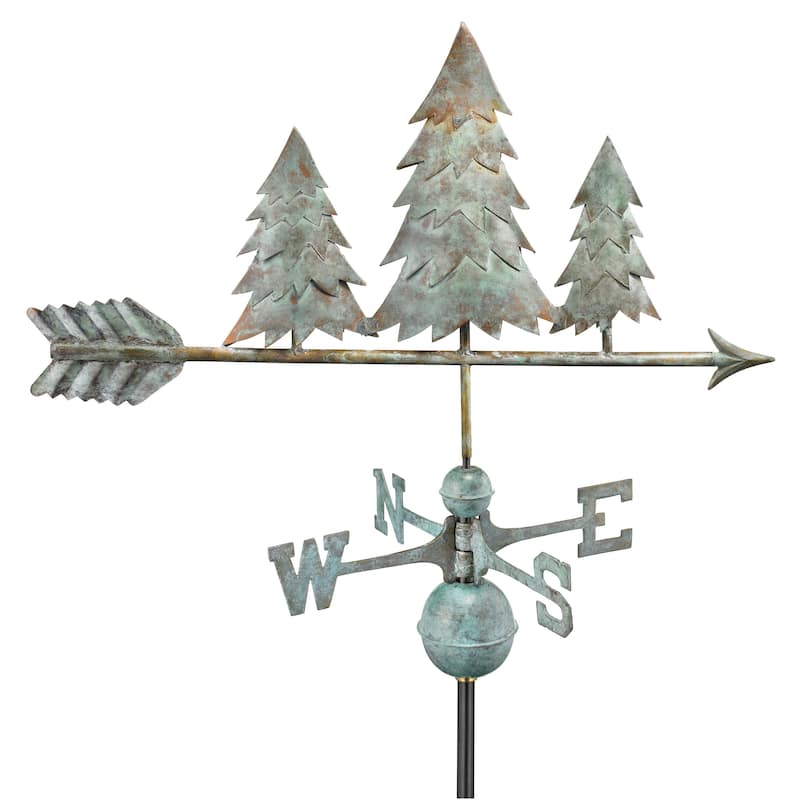 Pine Trees Blue Verde Copper Weathervane by Good Directions