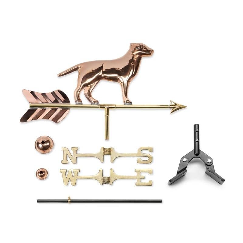Labrador Retriever Pure Copper Garden Weathervane with Garden Pole by Good Directions
