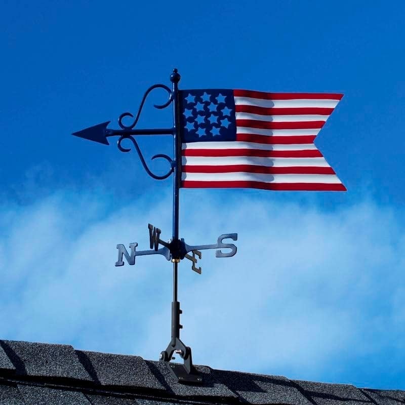 Americana Flag Garden Weathervane with Garden Pole by Good Directions