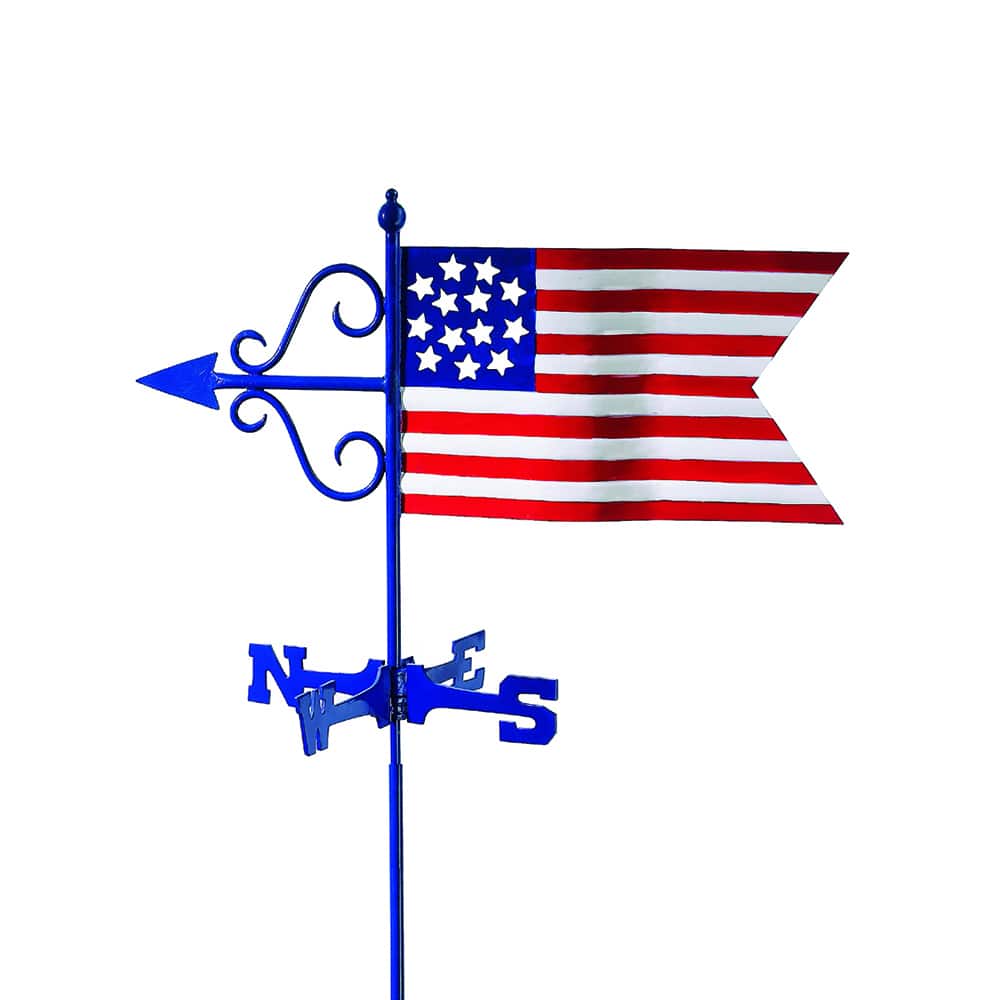 Americana Flag Garden Weathervane with Garden Pole by Good Directions