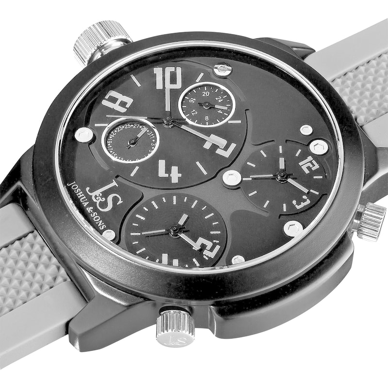 Joshua & Sons Men's Minute Track, Multifunction Strap Watch Set
