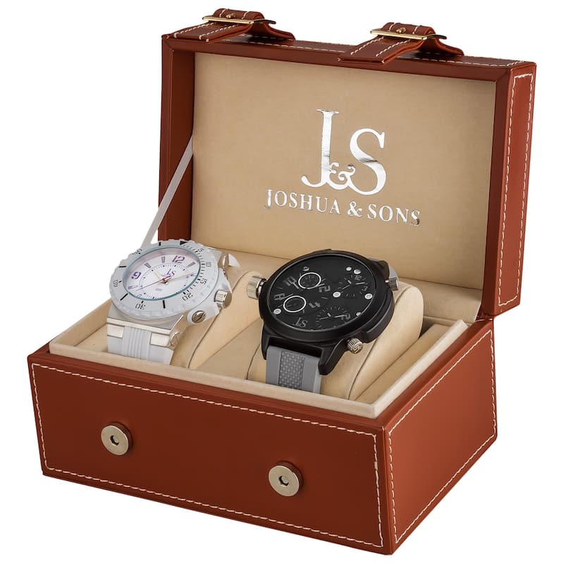 Joshua & Sons Men's Minute Track, Multifunction Strap Watch Set