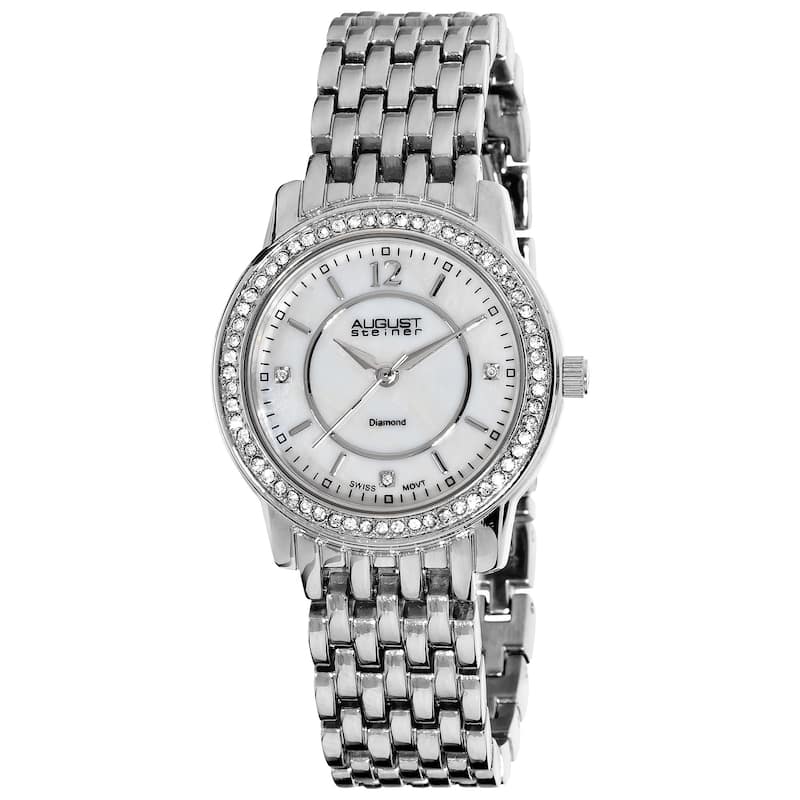 August Steiner Women's Dazzling Diamond Bracelet Watch Set